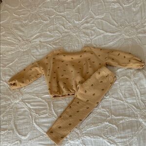 Tan Polka Dot Sweater and Leggings Set